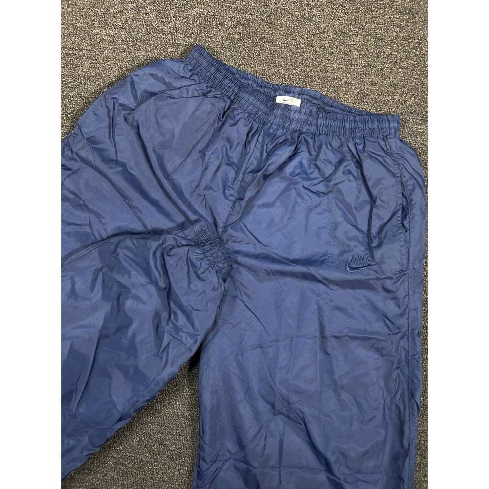 Vintage Nike Windbreaker Pants Men's Medium Blue Gym Ankle Zip Nylon 90s‎ Lined